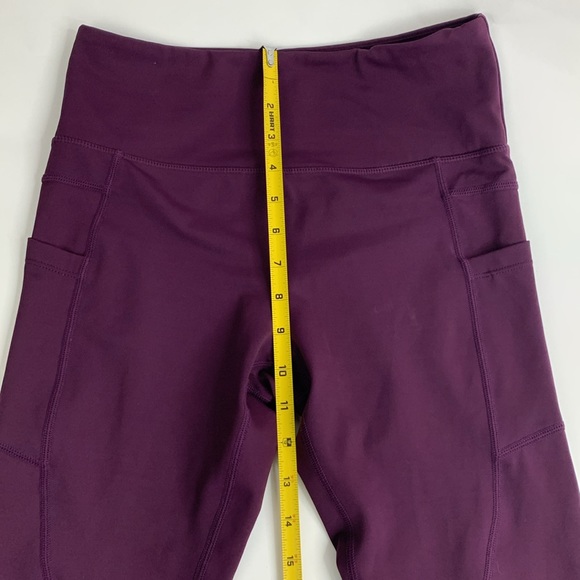 Zyia Active Capri Crop Leggings Size 6-8 Plum purple Stretch Pockets workout Gym - Picture 9 of 12